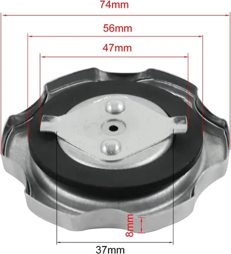Vista 6 de FLYPIG Tapa de gasolina de repuesto cromada para Honda GX120 GX160 GX200 GX240 GX270 GX340 GX390 Tapa del tanque de gasolina del motor 17620-ZH7-013