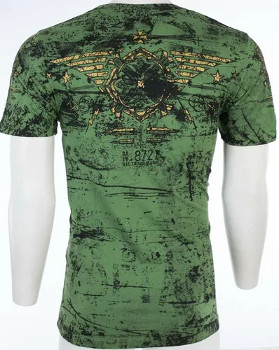Vista 7 de Xtreme Couture by Affliction Camiseta para hombre Connect Eagle Wings Verde
