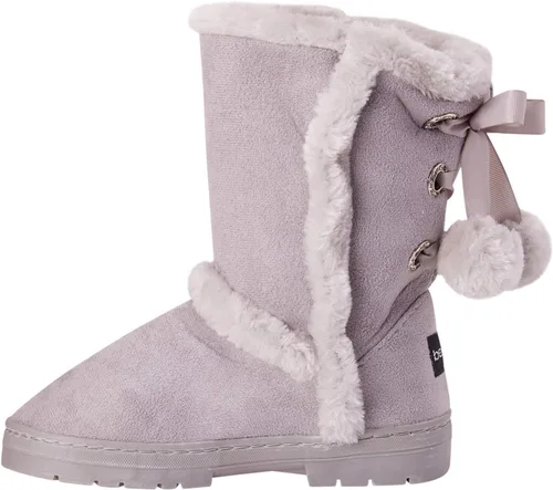 Vista 2 de bebe Girls Fur Trim Winter Boots with Back Lace Pom-Poms (ToddlerLittle GirlBig Girl)