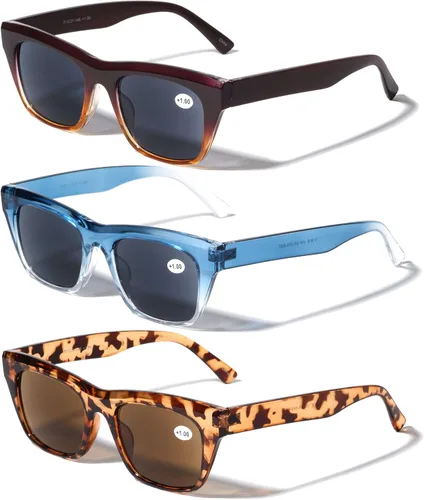 Vista 2 de Vision World - 3 pares de lentes de sol de lectura para mujer, totalmente ampliados (no bifocales)
