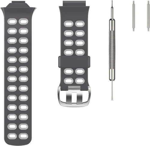 Vista 2 de ANCOOL Correa de reloj compatible con Garmin Forerunner 310XT, correa de reloj de silicona suave de repuesto para reloj inteligente Forerunner Gris