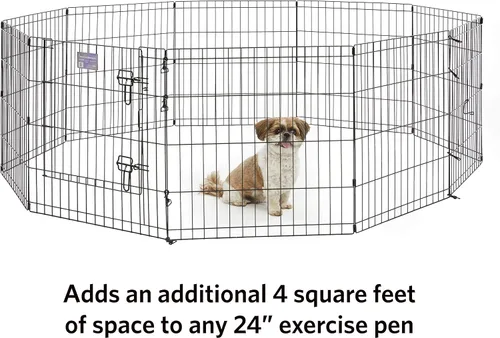 Vista 3 de MidWest Homes for Pets Kit de Extensión Universal para Corral de Mascotas de 2 Paneles Se Adapta a Corrales Metálicos para Perros de 24 Pulgadas