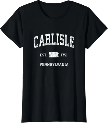 Vista 31 de Carlisle Pennsylvania PA - Camiseta deportiva vintage con diseño deportivo, Negro, S