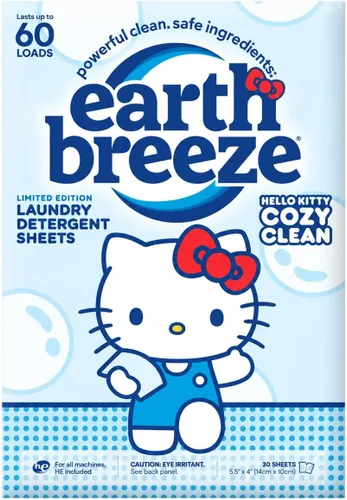 Vista 14 de Earth Breeze Hojas de detergente para ropa Hello Kitty, Blossom Bliss Fragancia floral fresca con notas de flor de cerezo, jazmín y ámbar; sin