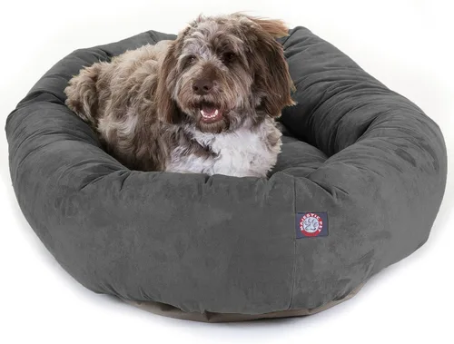 Vista 42 de Majestic Pet Cama para Perros de 52 Pulgadas de Ante Calmante Lavable 52x35x11 (Pulgadas) – Acogedora Cama Redonda para Perros con Forma de Dona