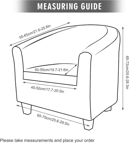 Vista 6 de MIFXIN Funda para Silla de Bañera de 2 Piezas de Terciopelo Tipo Barril Club con Funda de Cojín Elástica Suave Lavable Protector de Muebles de Beige