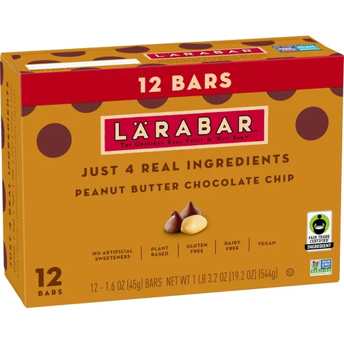 Vista 12 de Larabar - Mantequilla de maní con chispas de chocolate, barras de frutas y nueces sin gluten, 6
