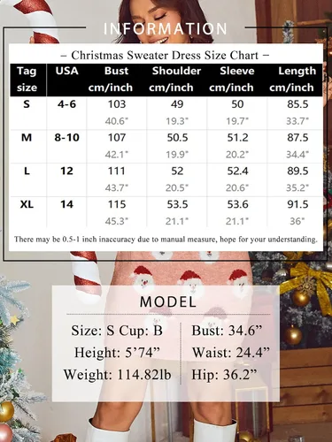 Vista 6 de Glamaker Suéter de gran tamaño para mujer, bonito y feo de Navidad, suéter de vacaciones