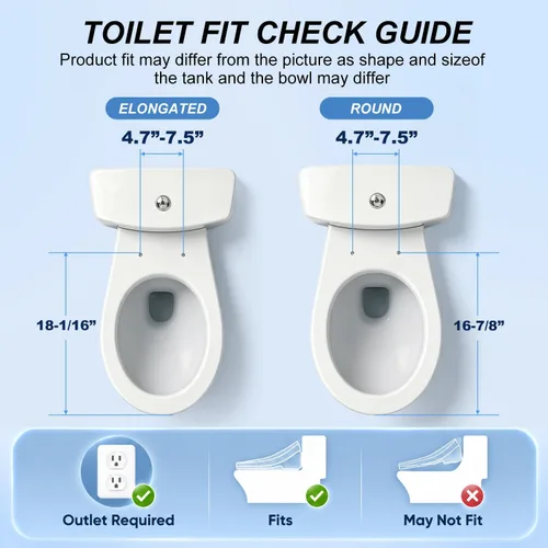 Vista 6 de Asiento de inodoro con bidé, agua caliente ilimitada inteligente, asiento para inodoro calefactado electrónico con control remoto, lavado turbo