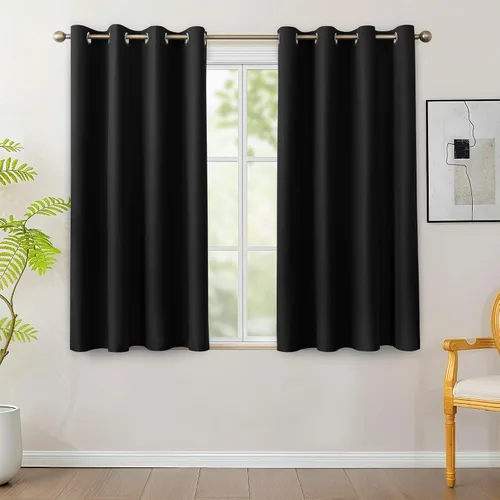 Vista 16 de BONZER - Juego de 4 paneles de cortinas 100% opacas, cortinas de ventana con aislamiento térmico y bloqueo de luz, de 63 pulgadas de largo, cortina