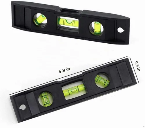 Vista 2 de 2pcs 6 pulgadas Torpedo nivel caja magnética nivel con 180 90 45 grados nivel de burbuja