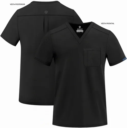 Vista 5 de Adar Addition Scrubs para hombre - Camiseta médica clásica con cuello en V Negro