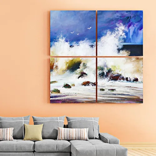 Vista 5 de Marco de pintura al óleo blanco estirado en blanco, imprimado de madera de pino para pintura acrílica para verter pintura al óleo, medios de arte