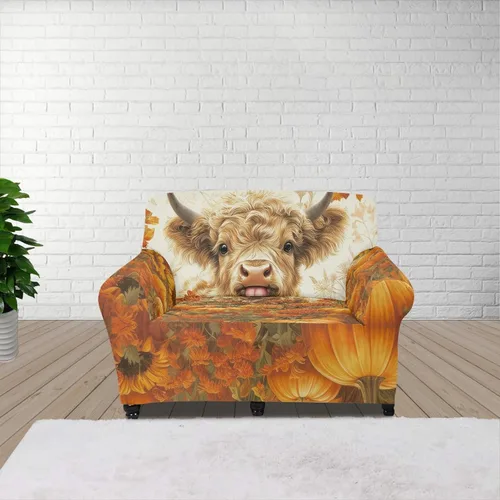 Vista 95 de Horeset Funda elástica para silla con diseño de flores hippie otoñales, funda para sofá, lavable, protección de muebles con espuma antideslizante