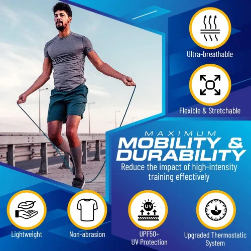 Vista 5 de Mens Compression Shirt Short Sleeve Dry-fit Athletic Base-Layer T-Shirt - 2 Pack