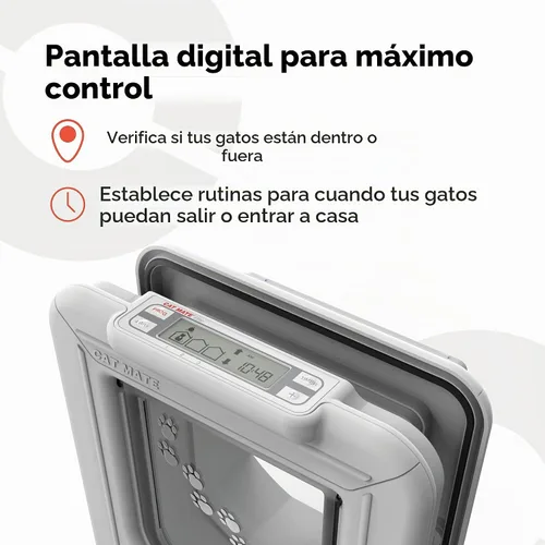 Vista 3 de Cat Mate Puerta para gatos Elite Microchip con control de temporizador