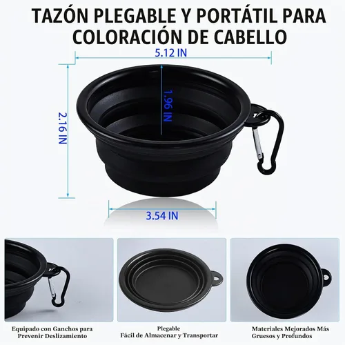Vista 4 de Kit de 43 piezas para colorear el cabello, cepillo de tinte para el cabello y cuenco, tapa de glaseado con ganchos de plástico, chal de teñido
