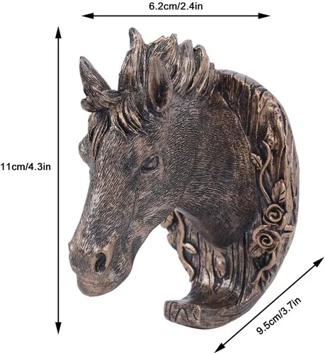 Vista 2 de Fydun Lindo caballo retro, con forma de animal para colgar en la pared, para abrigos, sombreros, ropa, cabra, baño, caprichoso, ganchos