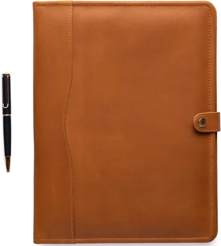 Vista 9 de Cartera de cuero - Organizador profesional de cartera, carpeta de currículum, portafolio de cuero para hombres y mujeres, cartera de negocios