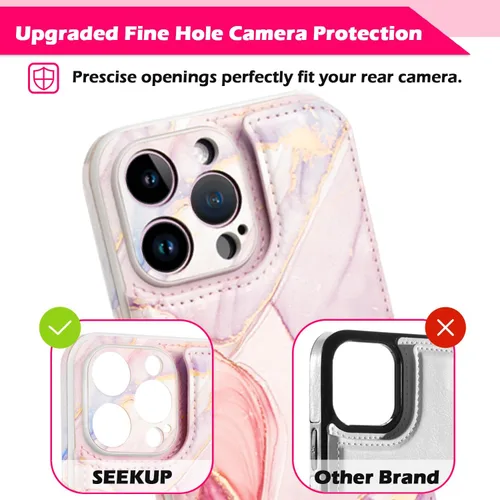Vista 4 de Funda tipo cartera para Apple iPhone 13 Pro de 6.1 pulgadas, tarjetero de piel sintética con bloqueo RFID, funda para teléfono celular