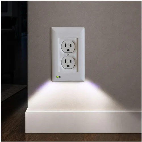 Vista 11 de Placa de cubierta de salida iluminada y luz nocturna LED, cubierta de toma de corriente de pared para cortes de energía durante tormentas de hielo