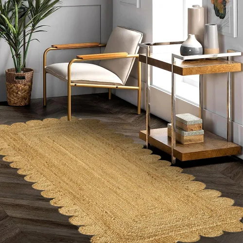 Vista 11 de GRUHUM Alfombra rectangular de yute de fibra natural, tejida a mano, estilo bohemio, reversible, respetuosa con el medio ambiente, trenzada, suave