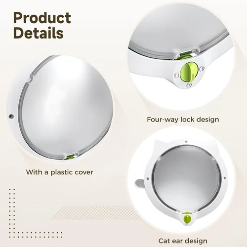 Vista 3 de Cat Door, White, 4-Way Locking, Inside, 12.2 X 10.2 in