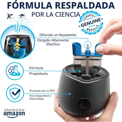 Vista 3 de Thermacell E55 E-Series - Repelente recargable contra mosquitos, paquete de 2 + paquete de recarga de 120 horas, zona de protección contra mosquitos