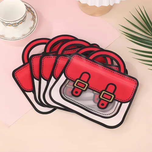 Vista 3 de Trendybag - Bolsas de regalo de fiesta con asa superior, color rojo y azul, 20 bolsas de cumpleaños con parte inferior de pie (L, color mixto)