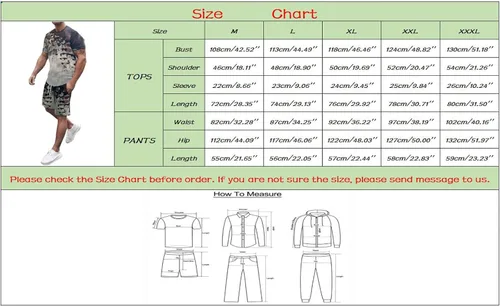 Vista 6 de HSSDH Conjunto corto para hombre, 2 piezas, conjunto deportivo de personalidad para hombre, camiseta de manga corta y pantalones cortos, atuendo