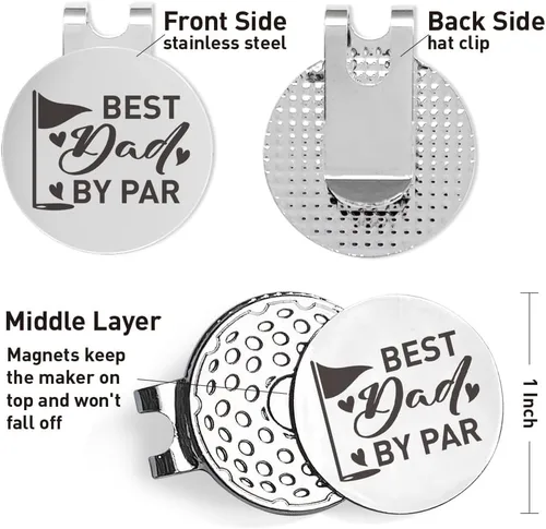 Vista 2 de QVUXZ Regalos de marcador de pelota de golf para papá, regalos de golf para papá de hija, regalos de golf para el día del padre, regalos