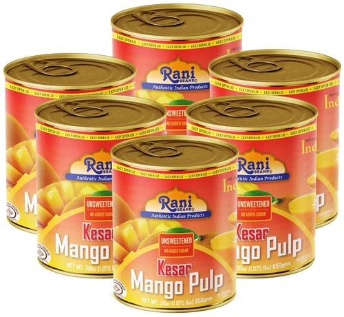 Vista 17 de Puré de pulpa de mango Rani (hace batidos de mango Lassi) Alphonso endulzado 30 onzas (1.875 libras) 29.98 oz ~ Kosher Todo natural Sin OMG