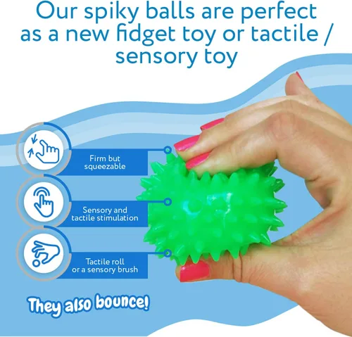 Vista 3 de IMPRESA Bolas de estrés con puntas – Cesta de regalo para niños – Compromiso sensorial y juguetes sensoriales – Recuerdos de fiesta y bolas