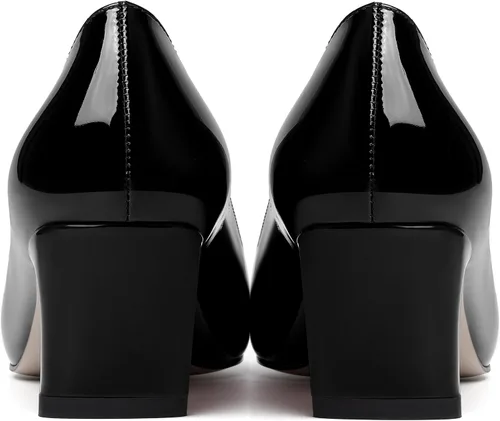 Vista 4 de Zapatos de tacón bajo con punta redonda para mujer, estilo formal, cómodo, sin cordones, de 2 pulgadas