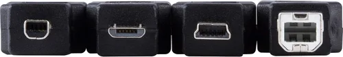 Vista 9 de GE Kit adaptador universal USB 2.0, cable de extensión macho A a hembra, 4 adaptadores incluidos: A macho a B macho, 4 pines, 5 pines, A macho a