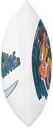 Vista 2 de Big Blue Bazooka Surfer Girl - Almohada (16 x 16 pulgadas), multicolor