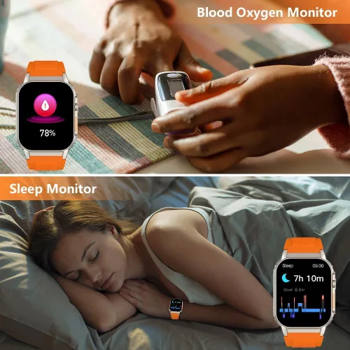 Vista 6 de Reloj inteligente para hombres y mujeres (marcación/respuesta de llamadas), rastreador de actividad con monitor de frecuencia cardíaca/sueño, 100