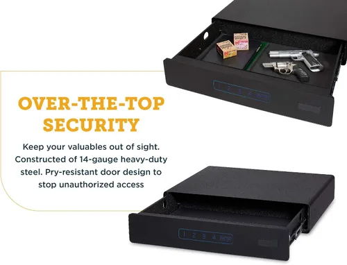 Vista 3 de SnapSafe Caja fuerte debajo de la cama, tamaño mediano – Caja fuerte para armas de fuego, municiones y objetos de valor – Cabe en el maletero de SUV