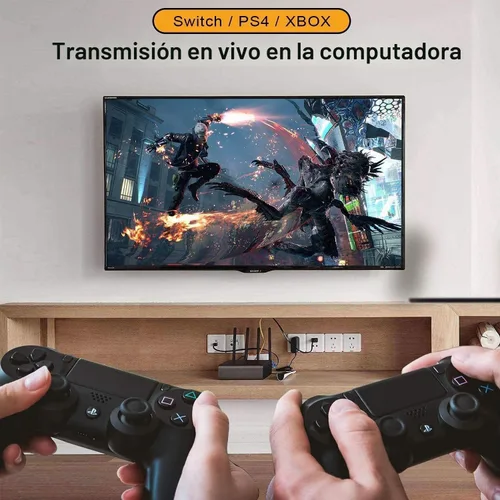 Vista 3 de Tarjeta de captura de video 4K, tarjeta de captura HDMI a USB 1080P para transmisión, grabación, juegos, compatible con Nintendo Switch, PS5, Xbox