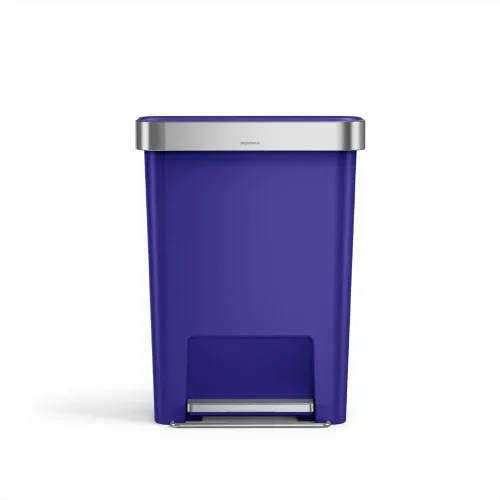 Vista 8 de Simplehuman Bote de basura con pedal híbrido, de 45 litros / 12 galones, rectangular para cocina, con base ancha y estable con pedal de acero