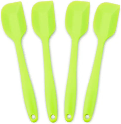 Vista 6 de Espátula de silicona de 4 piezas, espátulas de goma antiadherentes resistentes al calor con núcleo de acero inoxidable