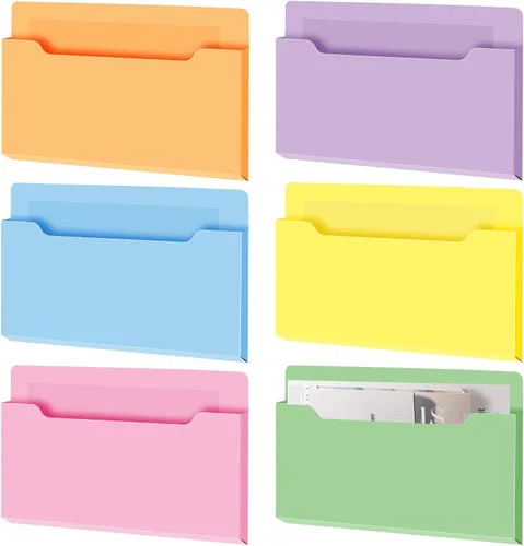 Vista 8 de Fuutreo Organizador magnético de archivos de pared, 6 unidades, soporte magnético para archivos de pared, frigorífico, revistas, papel para cartas
