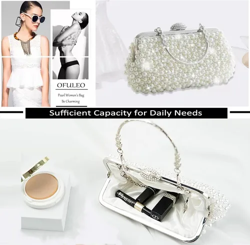 Vista 6 de Bolso de noche Pearl Clutch Bolso de boda GIfts para mujer