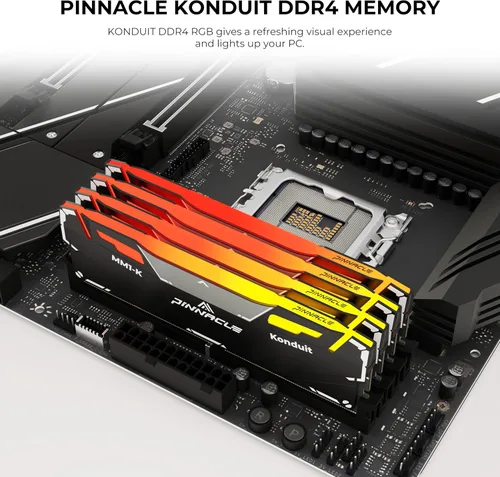 Vista 9 de Timetec Pinnacle Konduit RGB DDR4 3200MHz PC4-25600 CL16-18-18-38 XMP2.0 Overclocking 1.35V Módulo de memoria para PC de escritorio compatible
