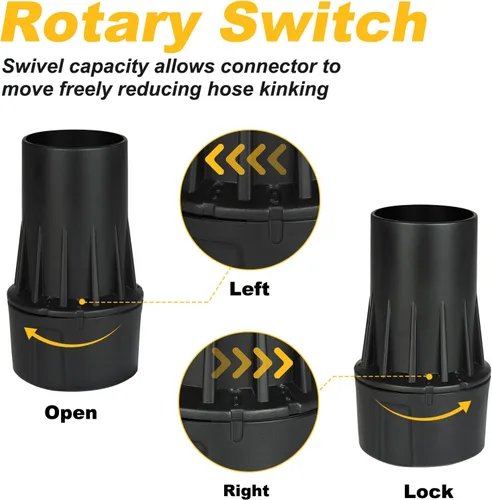 Vista 5 de 1 paquete de repuesto para conector universal Dewalt DWV9000 compatible con extractores de polvo DeWalt, color negro
