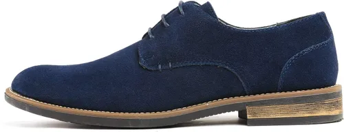 Vista 2 de Bruno Marc Zapatos estilo oxford de gamuza con cordones para hombre.