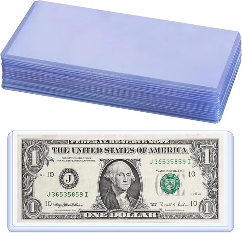 Vista 7 de Uncle Paul PN03L60 - 60 soportes para dinero de papel transparente, 6.8 x 2.9 pulgadas, protector de billetes de PVC transparente, fundas para 60