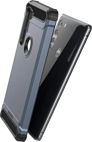 Vista 4 de ENCASED Scorpio - Funda protectora resistente para Motorola Edge (2020) (azul pizarra)