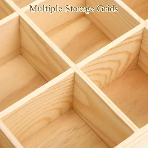 Vista 9 de Artibetter 1 caja de almacenamiento de madera con 20 compartimentos, estable, práctica, para ropa interior, organizador de calcetines, contenedor