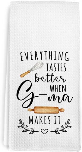 Vista 23 de Gigi - Toallas de cocina para el día de la madre, regalos de cumpleaños, para mujeres, abuelas de nietos, nietos, todo sabe mejor cuando Gigi lo